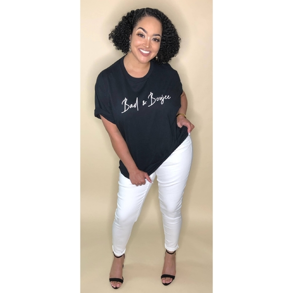 1 LEFT SIZE 3X | Black & White Graphic Tee (Bad & Boujee) - Picture 2 of 2